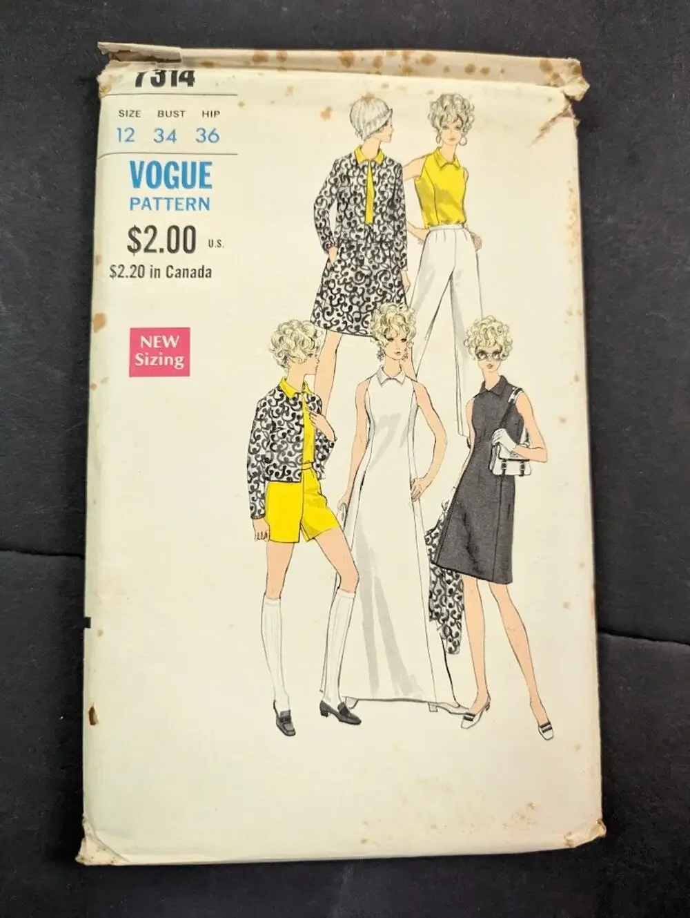 Vintage Pattern Sewing Crafts Hobby Vogue 7314 Size 12